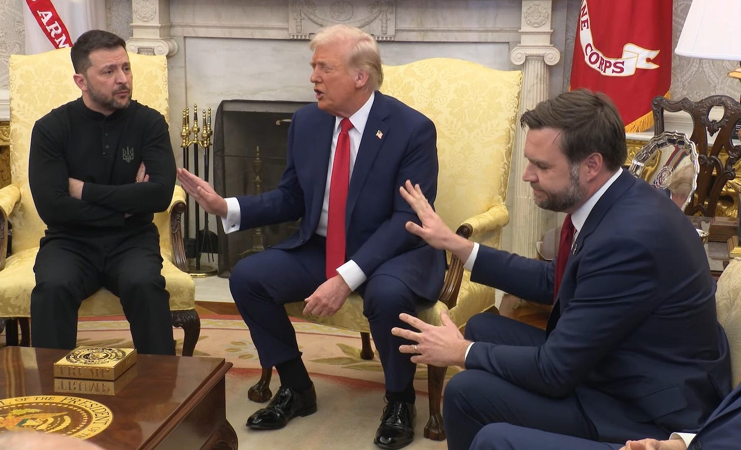 Presidents Zelenskyy, Trump & Vice President Vance during a contentious meeting at the White House in February, 2025 (Wikimedia photo) Presidents Zelenskyy, Trump & Vice President Vance during a contentious meeting at the White House in February, 2025 (Wikimedia photo)