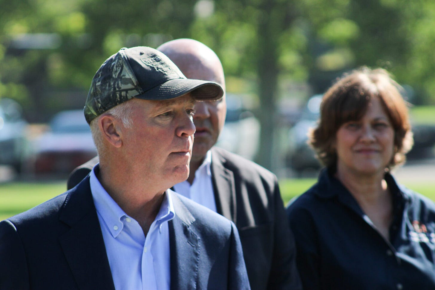 Gov. Greg Gianforte at a news conference regarding grizzly bear delisting on Aug. 5, 2024. (Photo by Blair Miller, Daily Montanan) Gov. Greg Gianforte at a news conference regarding grizzly bear delisting on Aug. 5, 2024. (Photo by Blair Miller, Daily Montanan)