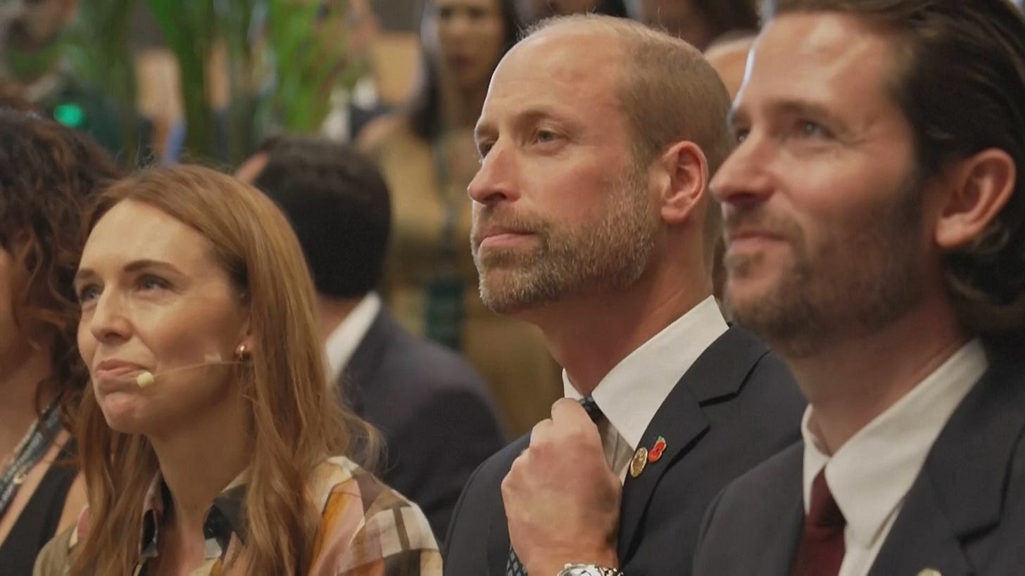 Prince William and Dame Jacinda Ardern are among those at the annual Earthshot prize awards in Brazil.