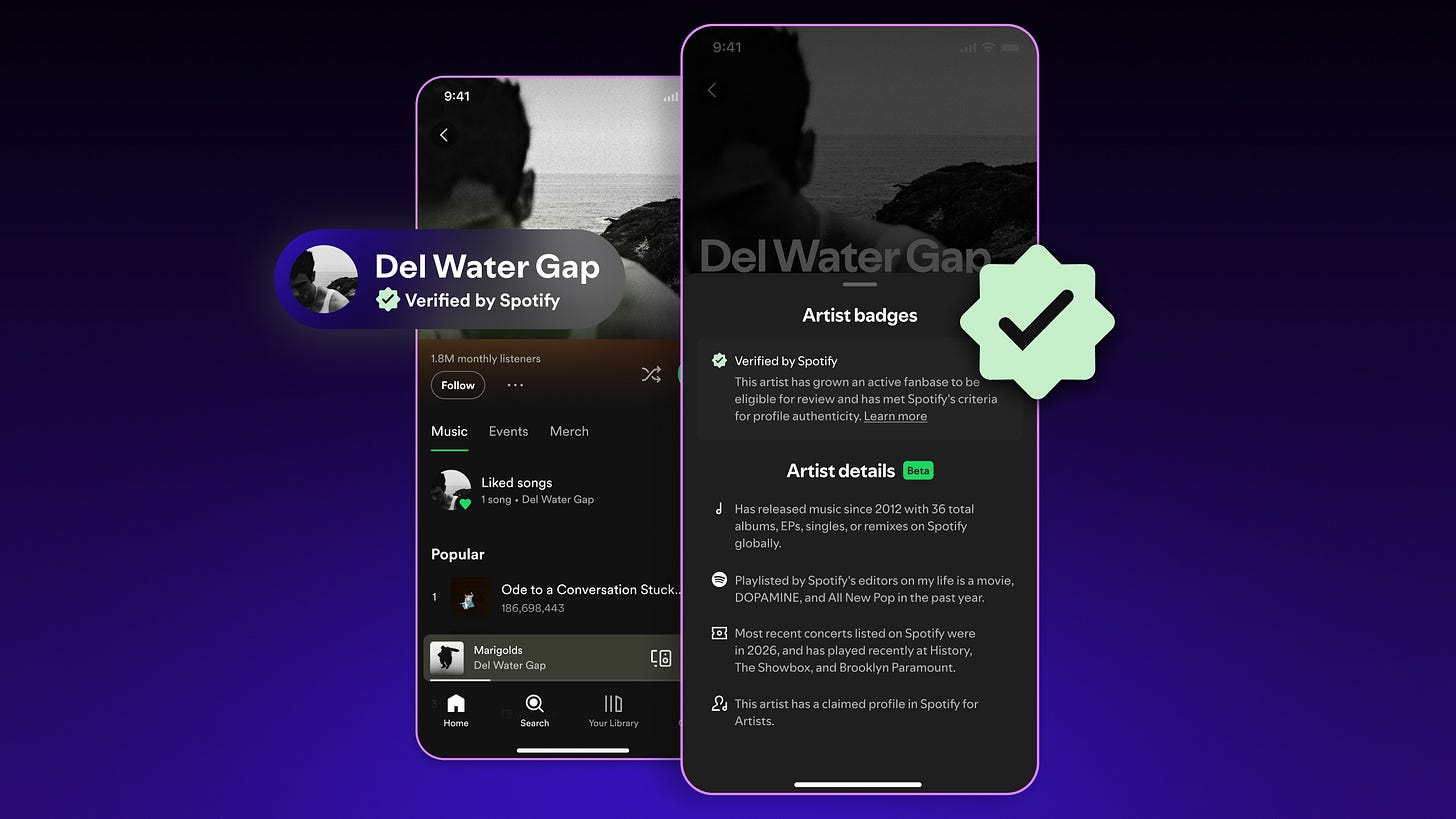 Verified Artist UX - Del Water Gap