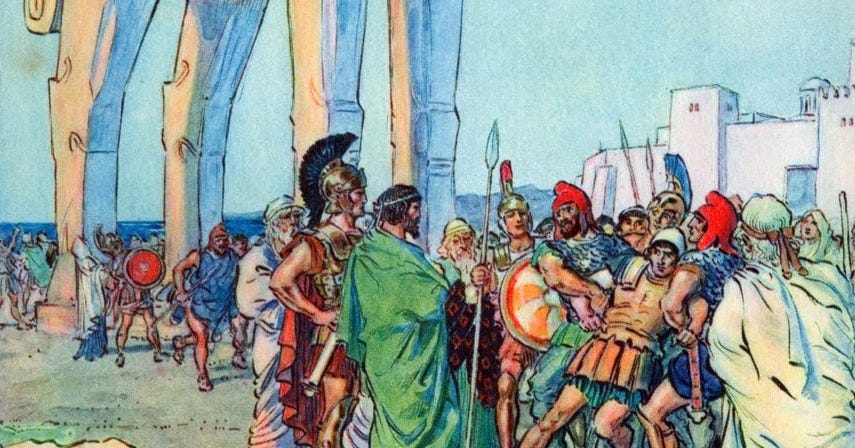 The Trojan Horse, from 'The Children's Hour: Stories from the Classics', published by the Waverley Book Company The Trojan Horse, from 'The Children's Hour: Stories from the Classics', published by the Waverley Book Company