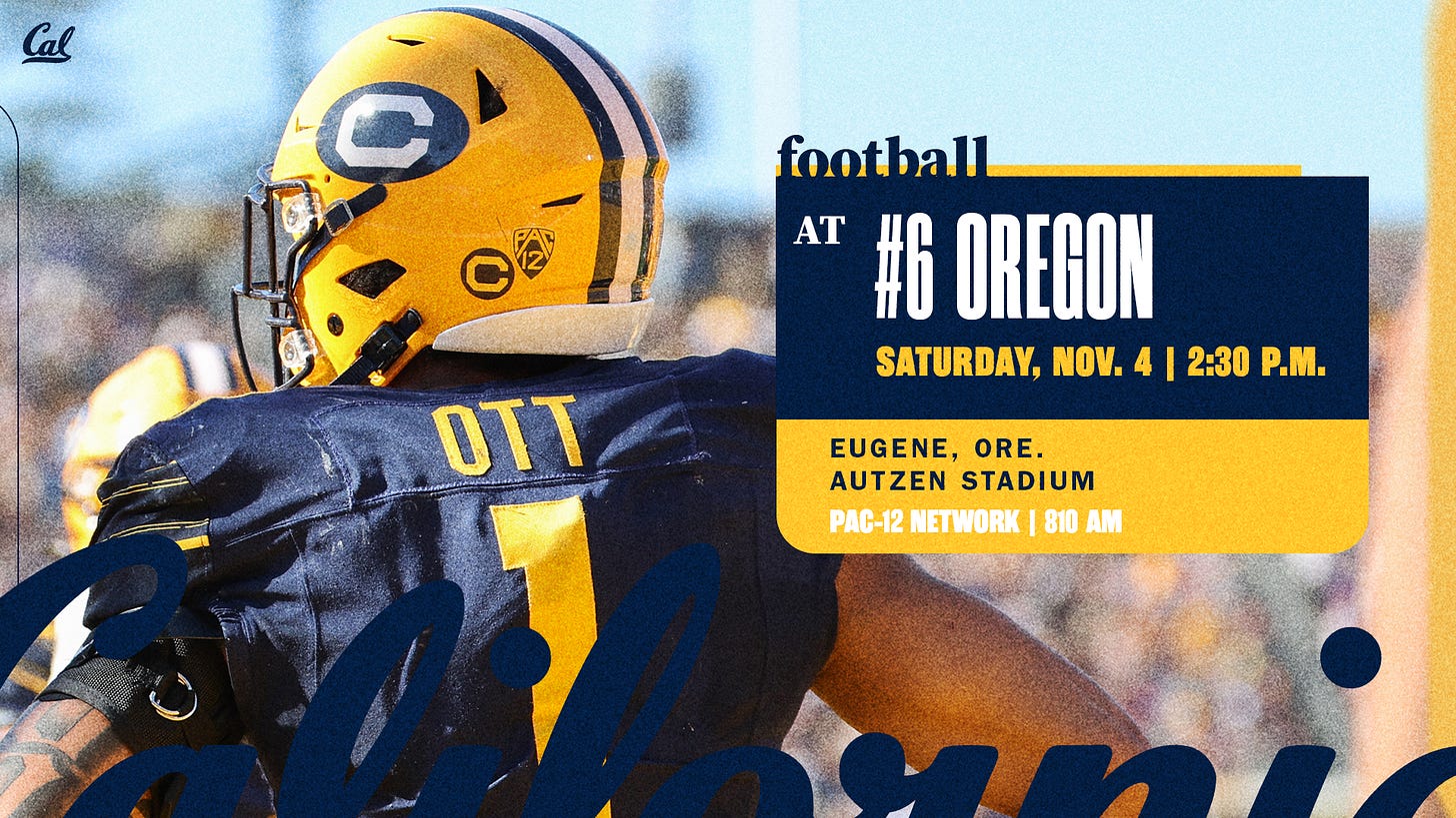 Cal Travels To No. 6 Oregon Cal Travels To No. 6 Oregon