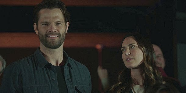 Jared Padalecki Cordell being a little rude to Geri on Walker. Jared Padalecki Cordell being a little rude to Geri on Walker.