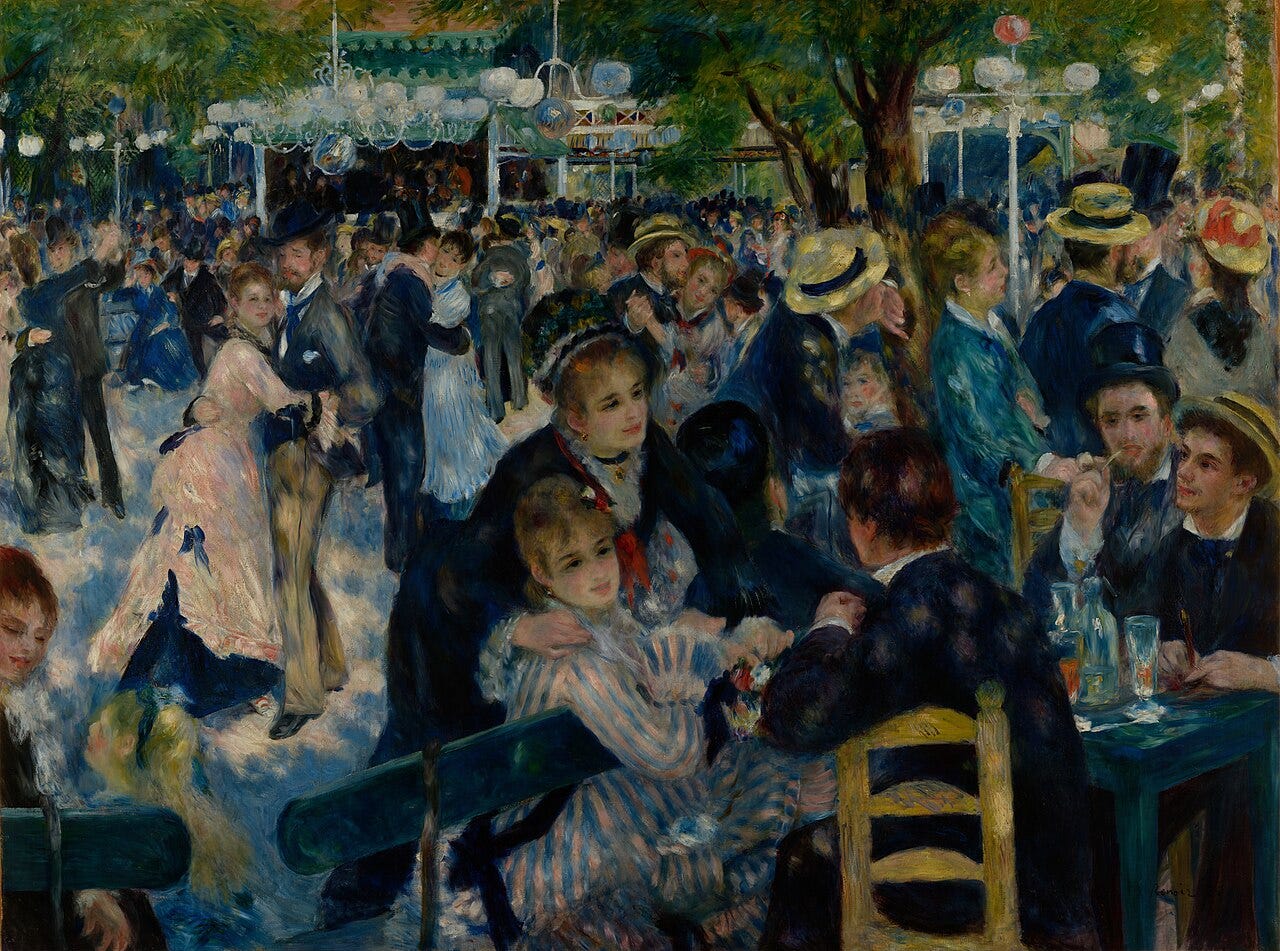 Pierre Auguste Renoir, Bal du moulin de la Galette, 1876 Pierre Auguste Renoir, Bal du moulin de la Galette, 1876
