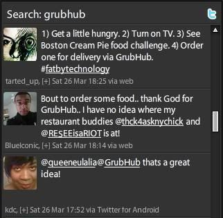Tweetdeck Search for GrubHub Tweetdeck Search for GrubHub