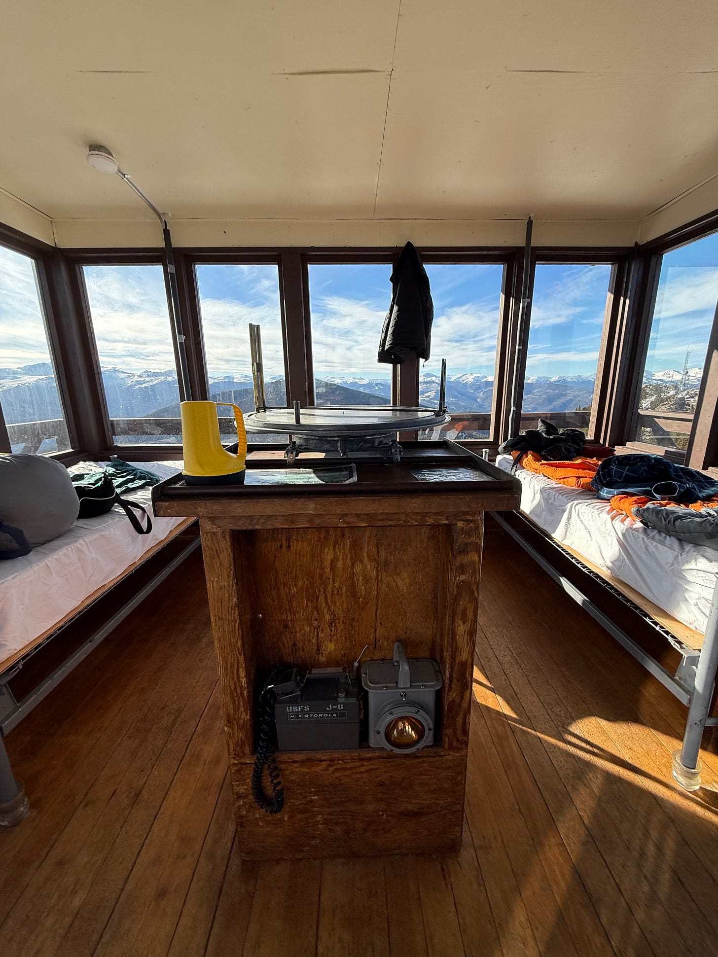 Inside of the mountain lookout