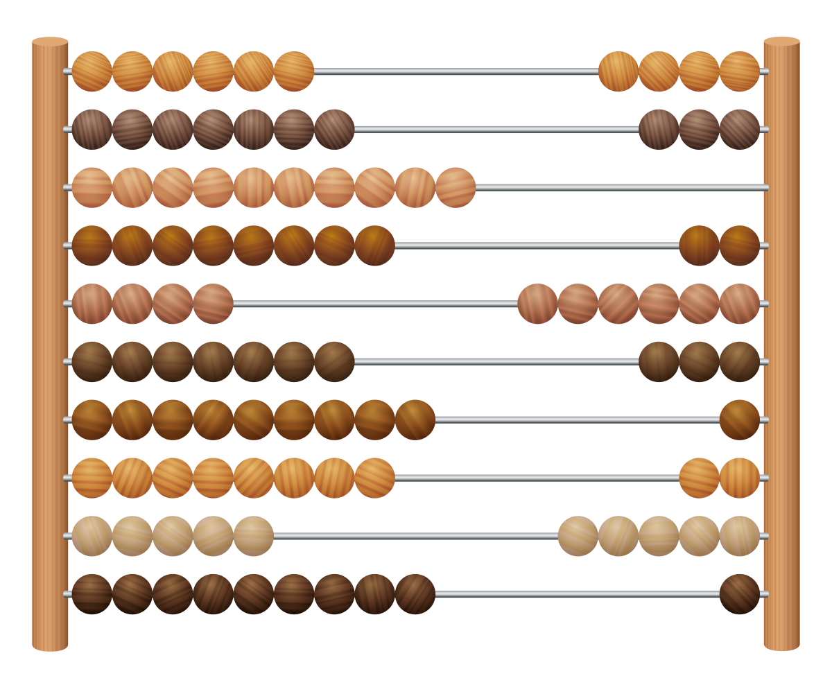 European abacus with wooden balls