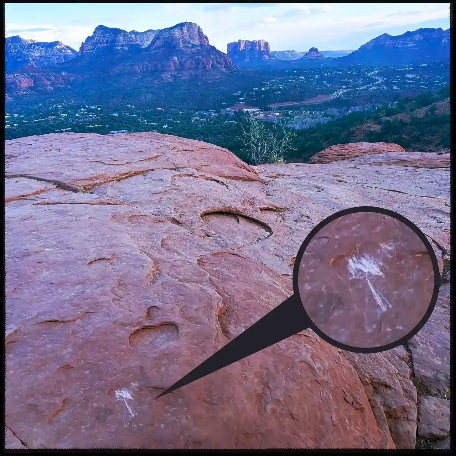 The vortex rock and a view of Sedona.