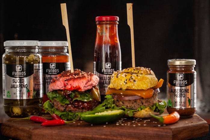 A promotional picture for a selection of Fynbos Fine Foods products. A promotional picture for a selection of Fynbos Fine Foods products.