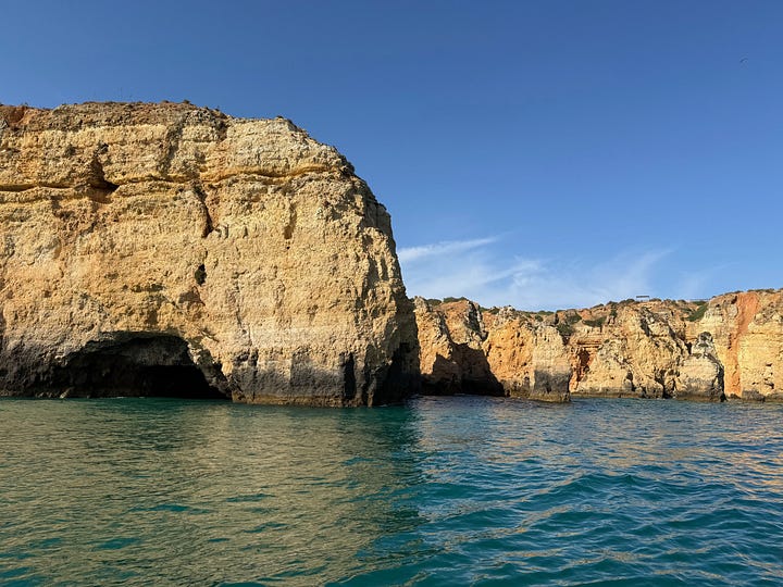 dramatic cliffs along the sea
