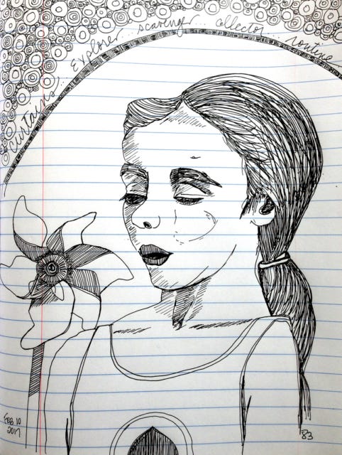 Episode 222: Curtains - Pinwheel sketch