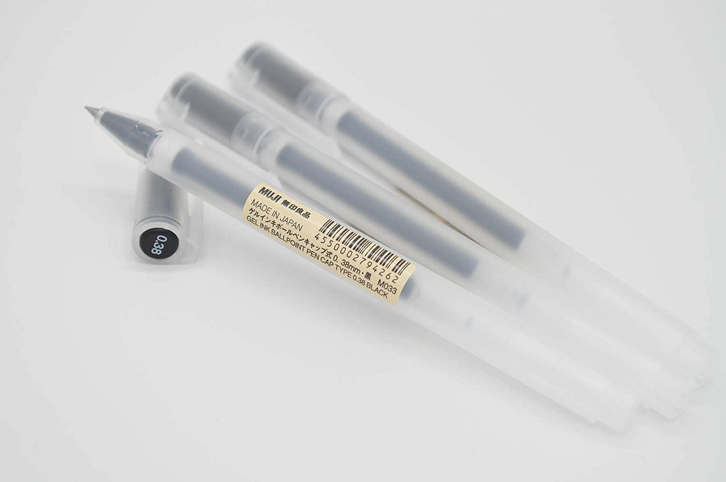 Moma Muji Gel Ink Ball Point Pen, Black, 0.38mm, Pack of 3 (Japan Import) :  Amazon.co.uk: Stationery & Office Supplies
