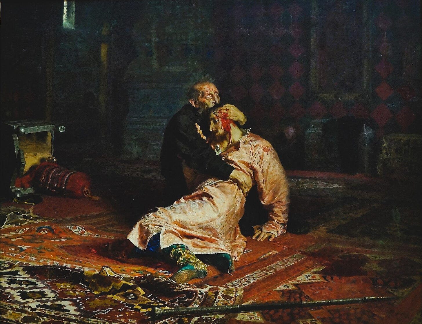 Ilya Repin, Ivan the Terrible and His Son Ivan, 1885. Tretyakov Gallery, Moscow. Ilya Repin, Ivan the Terrible and His Son Ivan, 1885. Tretyakov Gallery, Moscow.
