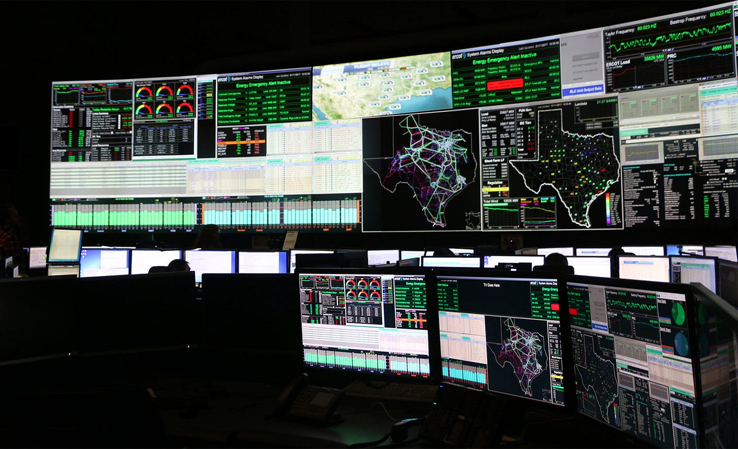 The Ercot control room in Austin, Texas.