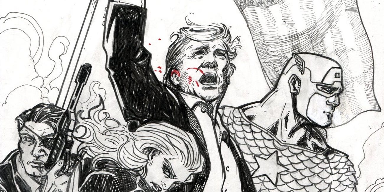 The Internet Goes Crazy Over Viral Captain America Sketch Cover Featuring Donald Trump's Iconic "Fight!" Pose