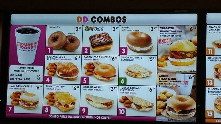 Dunkin’ Donuts Menu Prices In USA