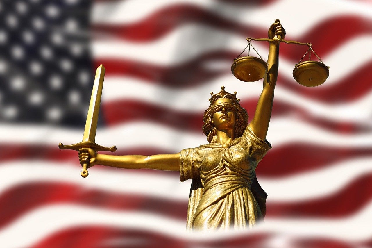 Free law justice flag illustration