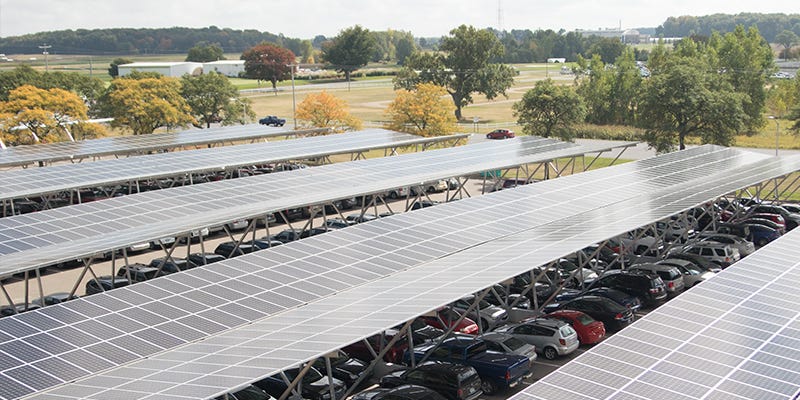 Solar panels at MSU Solar panels at MSU
