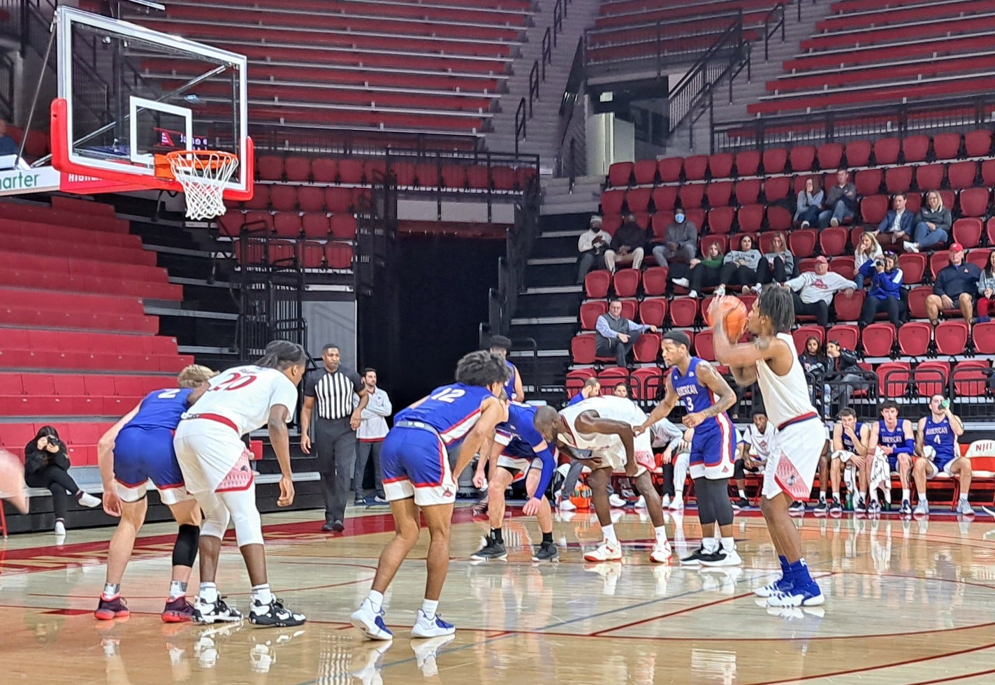 NJIT’s Miles Coleman takes a free throw during the Highlanders’ game against American on Nov. 19, 2022. (Photo by Adam Zielonka) NJIT’s Miles Coleman takes a free throw during the Highlanders’ game against American on Nov. 19, 2022. (Photo by Adam Zielonka)