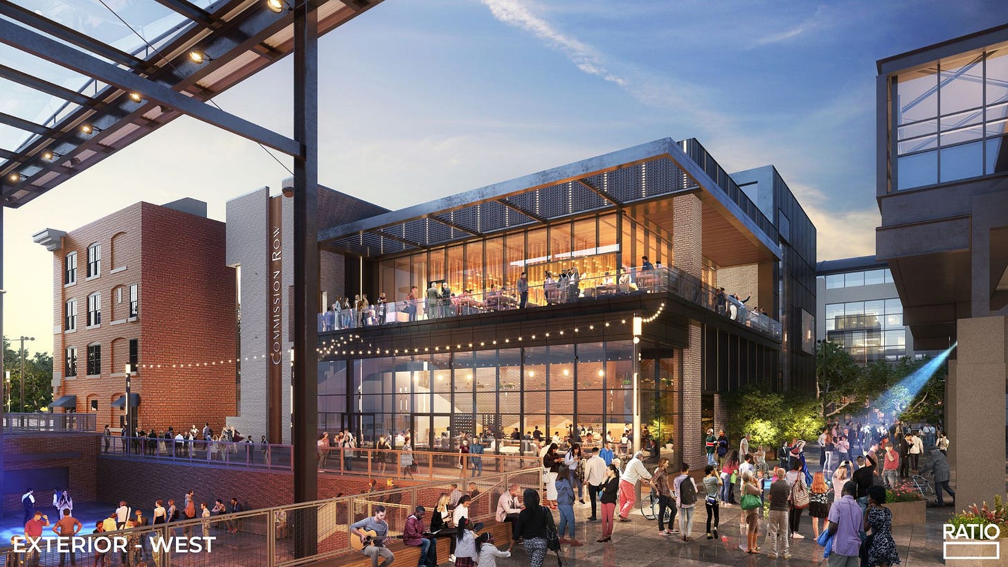 A rendering of Commission Row just north east of Gainbridge Fieldhouse: