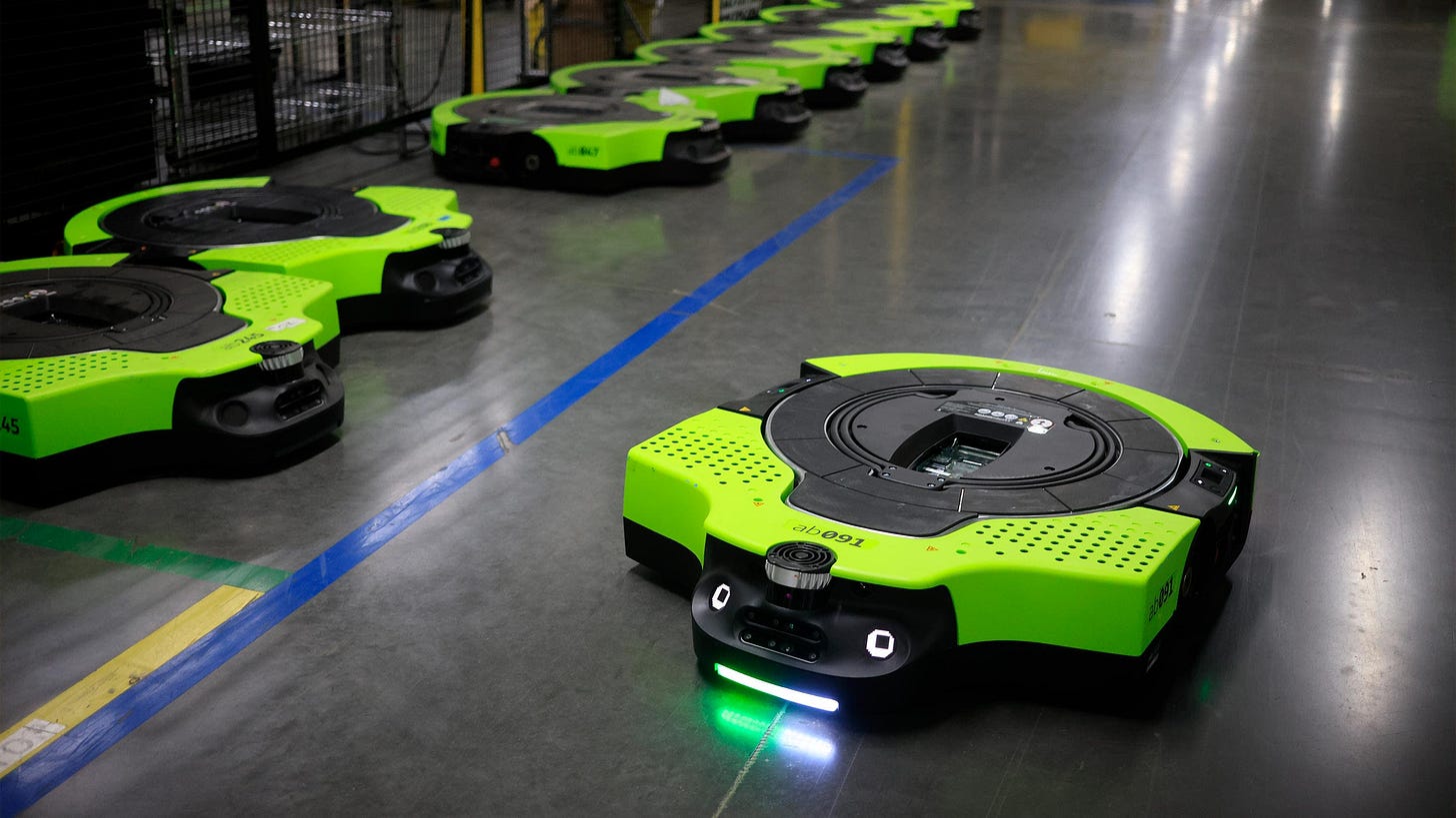 I'm Amazon's first autonomous robot. Follow me around on my typical workday  (watercooler break included).