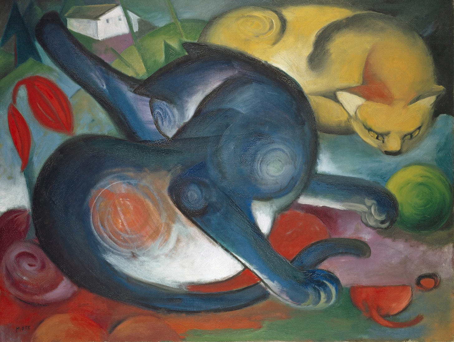 Franz Marc, Two Cats, Blue and Yellow, 1912 Franz Marc, Two Cats, Blue and Yellow, 1912