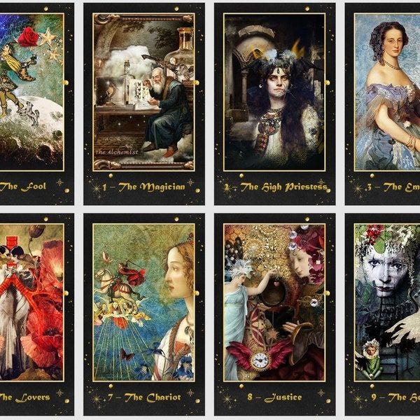 Reflection Tarot deck. Surrealism tarot cards