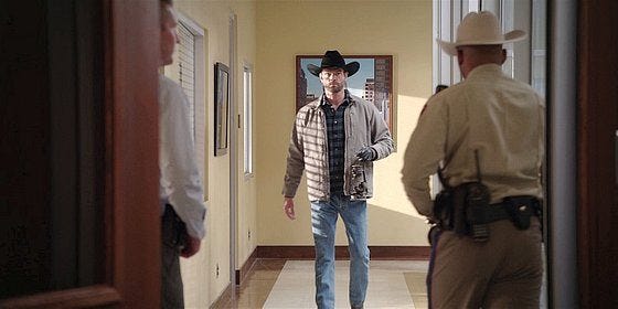 Cordell coming into police station on Walker. Cordell coming into police station on Walker.