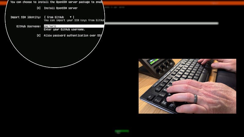 Supply github user for password-less auth
