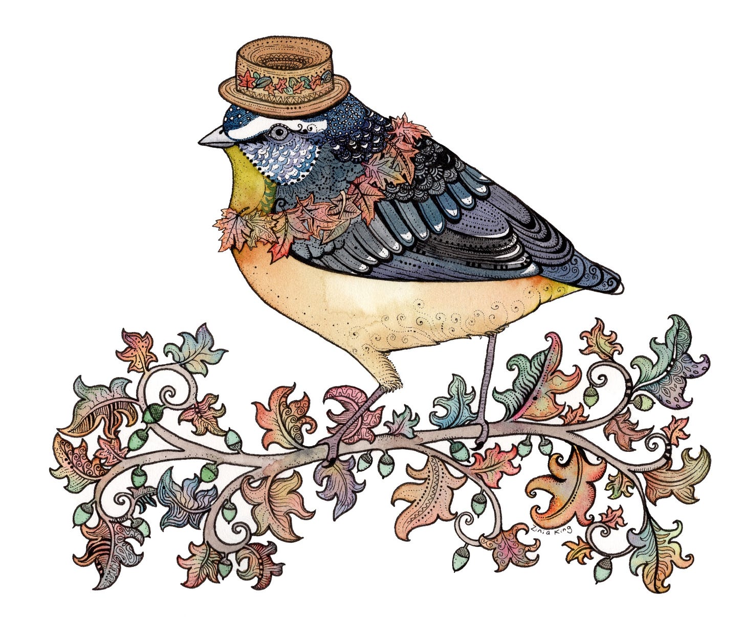 spotted pardalote - watercolour bird art