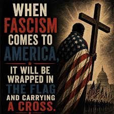 This quote is sometimes attributed to author Sinclair Lewis, often linked  to his 1935 anti-fascist novel, It Can't Happen Here.