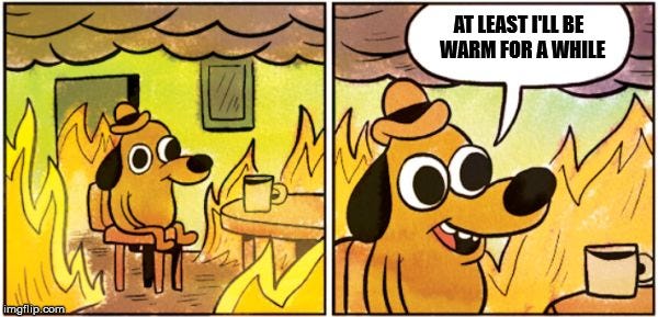 Image tagged in burning dog - Imgflip