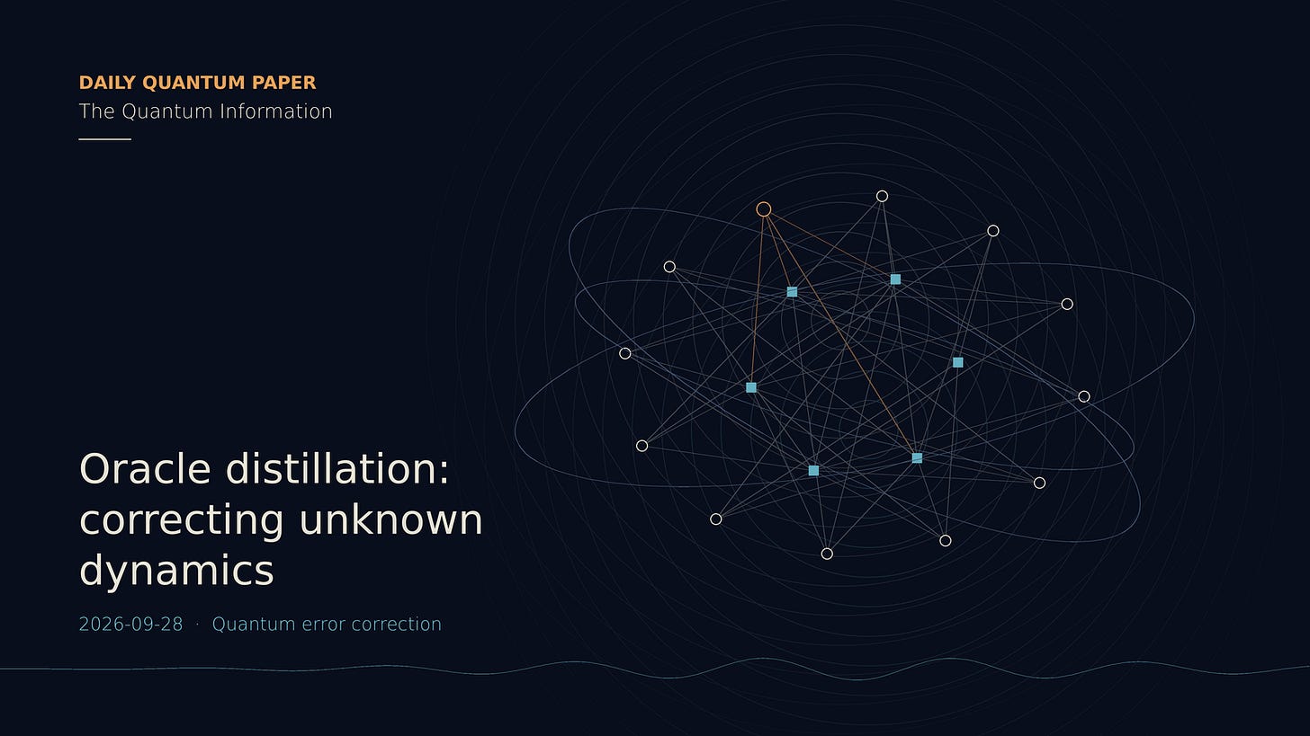 Oracle distillation: correcting unknown dynamics — Daily Quantum Paper thumbnail Oracle distillation: correcting unknown dynamics — Daily Quantum Paper thumbnail