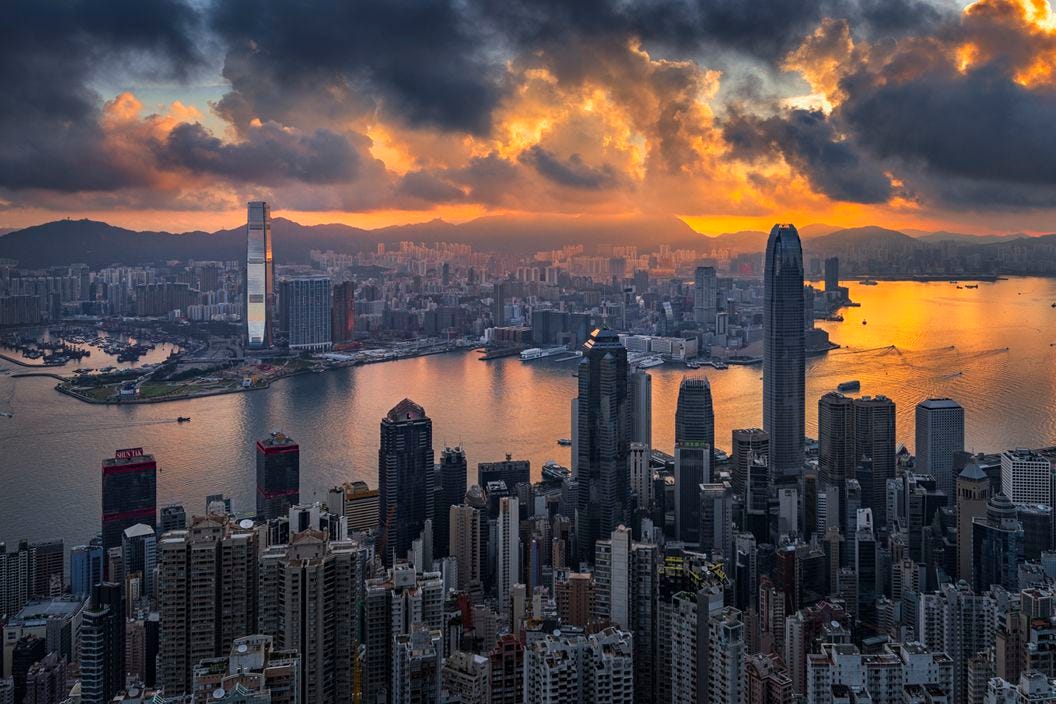 Sunrise over Victoria Harbor