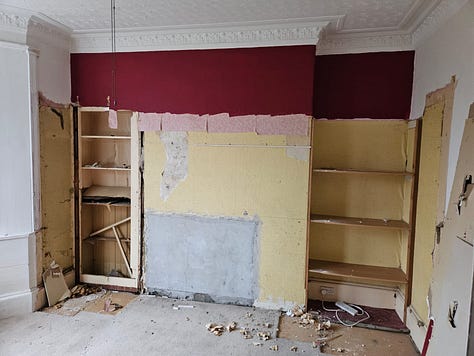 The start of renovations in the bedroom