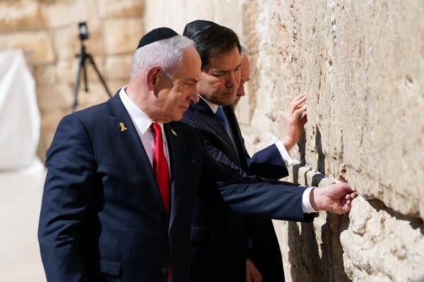 Arriving in Israel, Rubio Meets Netanyahu at Jerusalem's Western Wall - The  New York Times Arriving in Israel, Rubio Meets Netanyahu at Jerusalem's Western Wall - The  New York Times