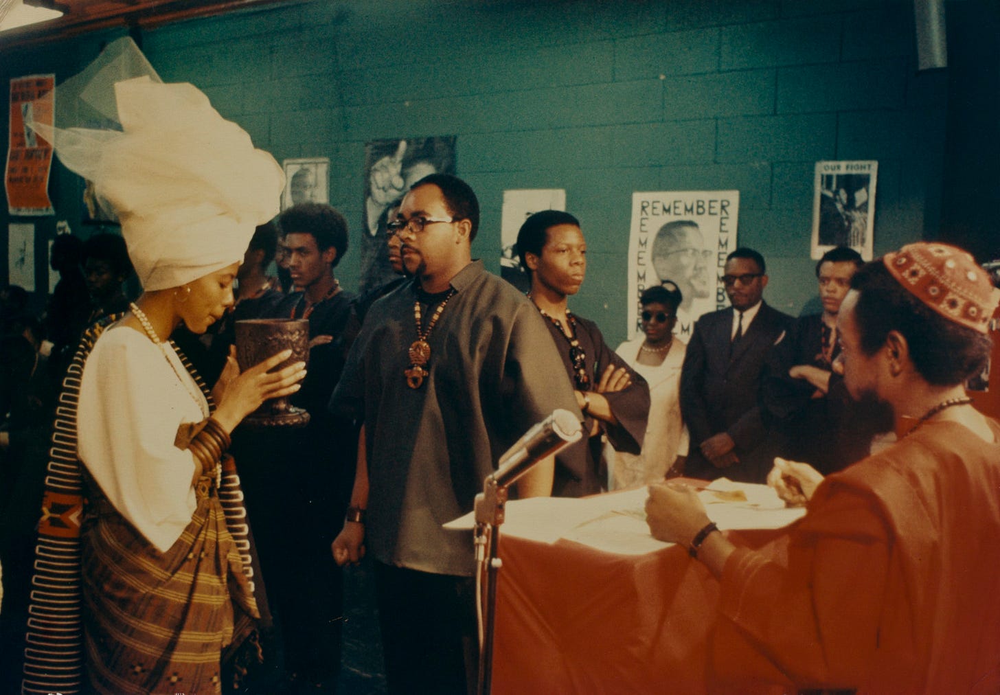 Amiri Baraka performing a marriage ceremony - Saint Louis Art Museum