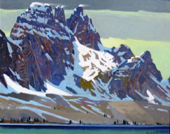 Painting of Mountains and Amethyst Lake in Canada