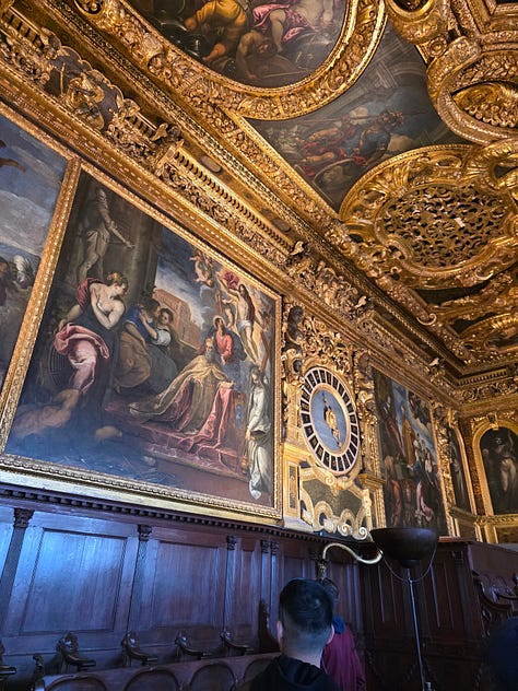 Pictures of paintings and painted ceilings and lots of gold leaf work