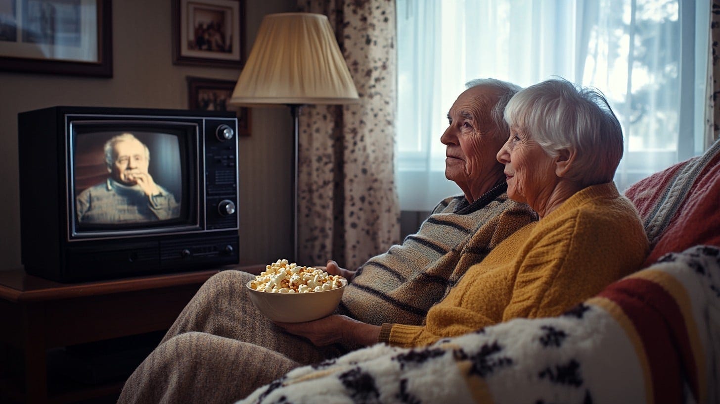 Free Cozy evening together Image - Elderly, Couple, Television | Download  at StockCake