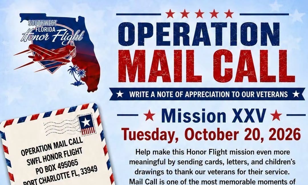 Southwest Florida Honor Flight Seeks Letters of Appreciation for Veterans Ahead of October Mission