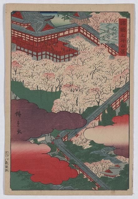 Utagawa Hiroshige II, Yamato hasedera, 1859