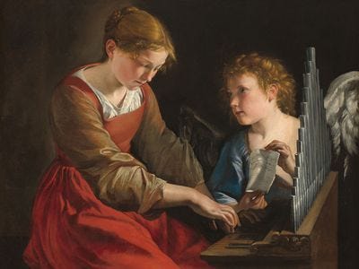 Orazio Gentileschi and Giovanni Lanfranco: Saint Cecilia and an Angel Orazio Gentileschi and Giovanni Lanfranco: Saint Cecilia and an Angel
