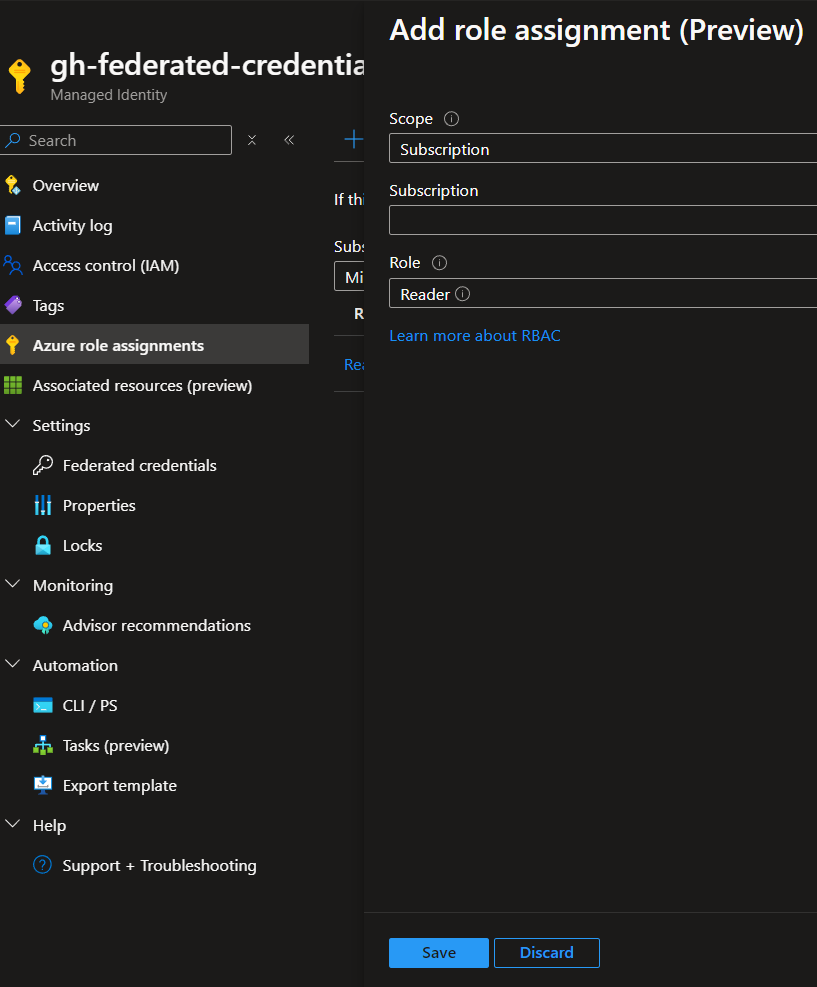 Asignar un rol a la user managed identity Asignar un rol a la user managed identity