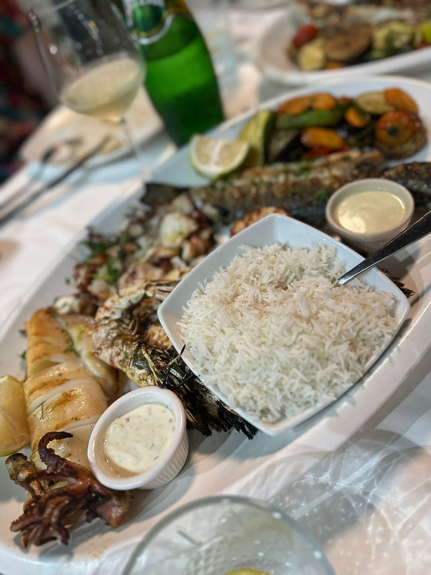 Fish and seafood platter
