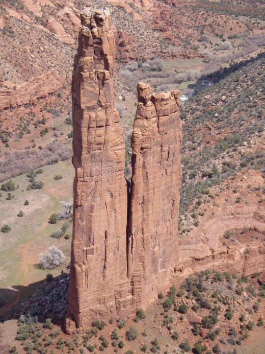 Spider Rock, home of Spider Woman