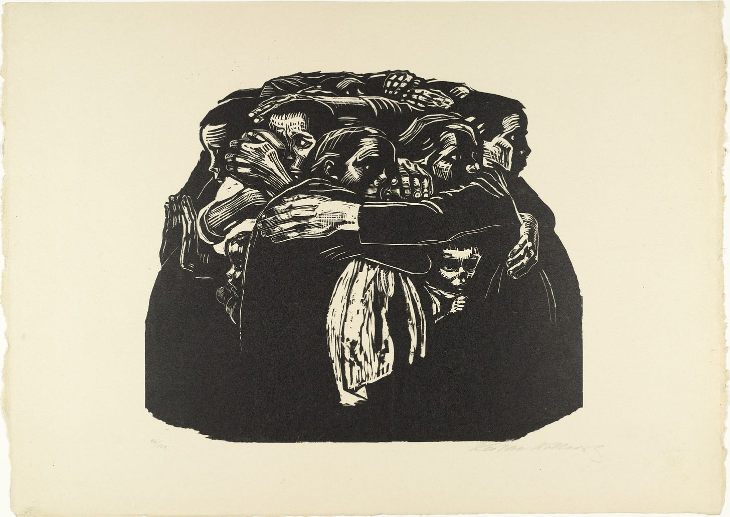 Käthe Kollwitz, The Mothers (plate 6 from the series War, 1921–1922)
