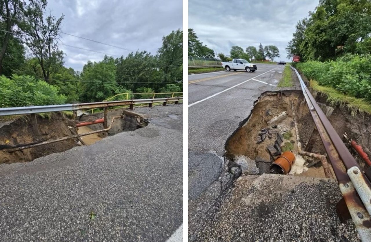 Washout near Willow Run Airport in Ypsilanti area