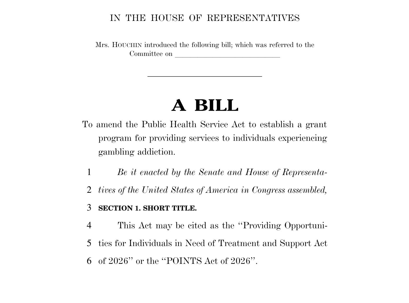 Congress Bill Targets Gambling with Federal Cash