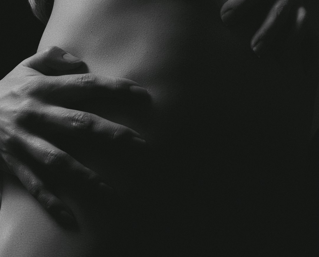 a black and white photo of a woman's butt